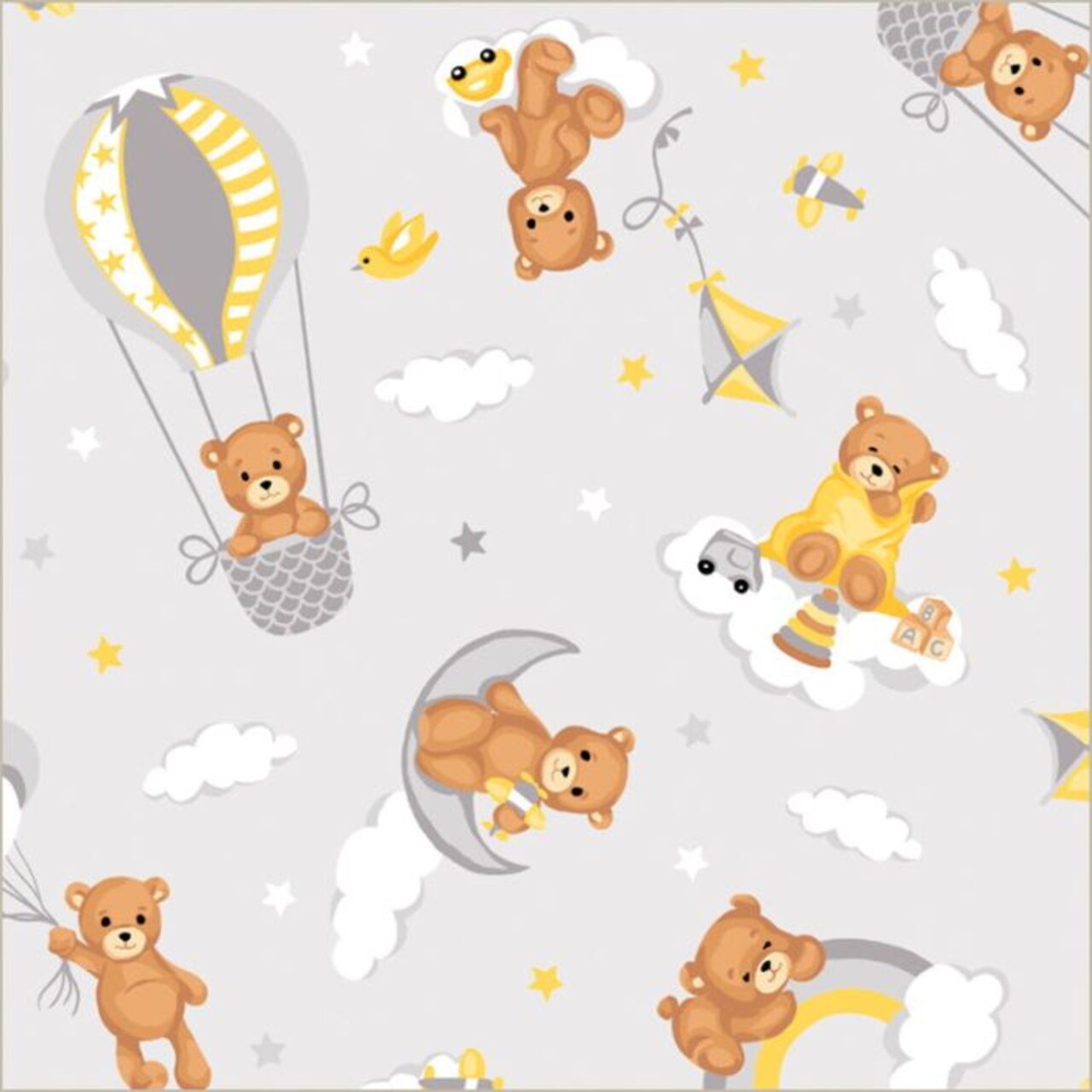 Baby Teddy Bear Bedtime Anti-Pill No-Sew Throw Fleece Fabric Kit